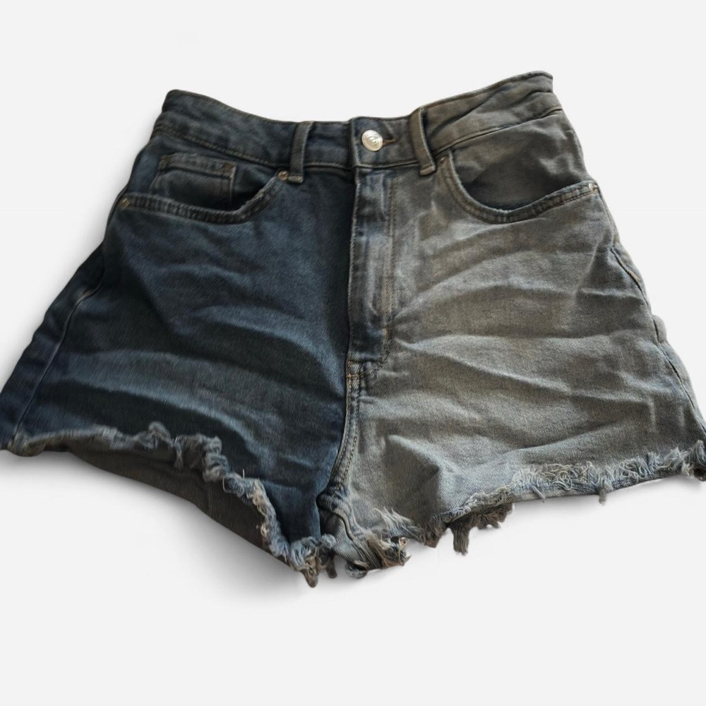 Divided Black and Gray Jean Shorts